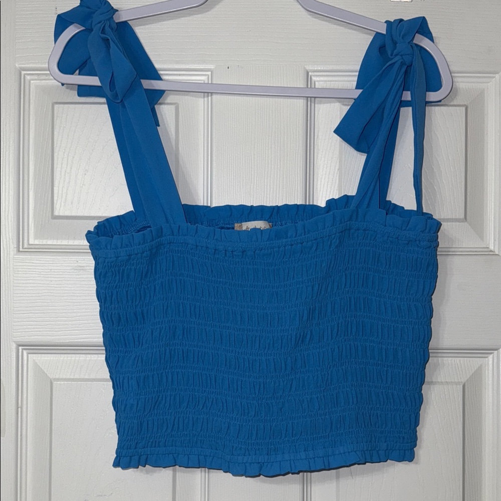 Altar'd State Royal Blue Smocked Crop Top